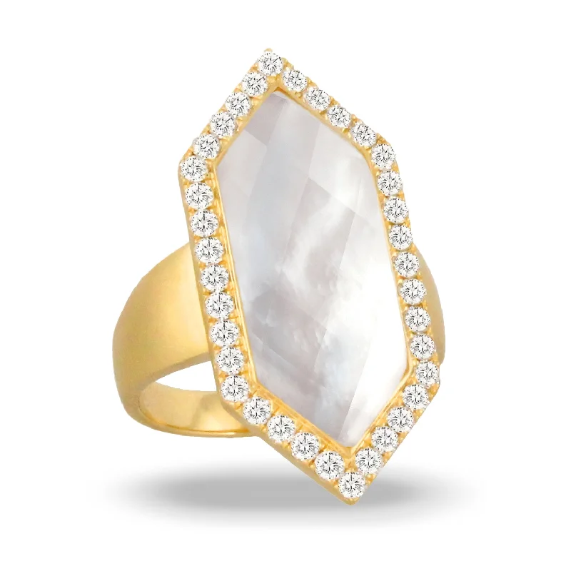 Women’s nature-inspired engagement rings-Mother of Pearl and Diamond Ring