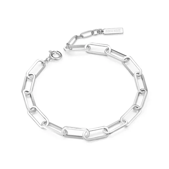 Women’s crystal bracelets-Paperclip Link Bracelet in Sterling Silver