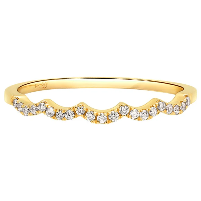 Women’s antique engagement rings-Diamond Scallop Eternity Band