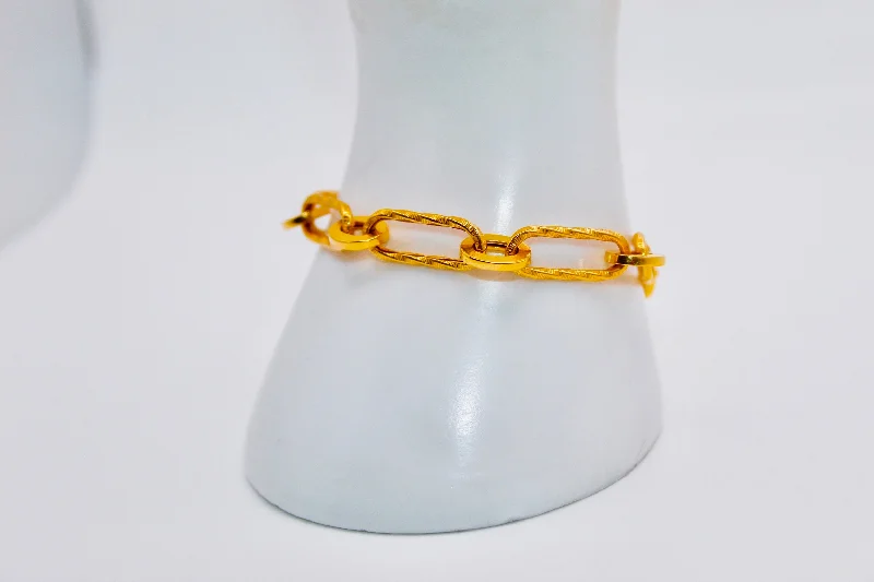 Women’s stackable bracelets-21k Gold Clip Bracelet