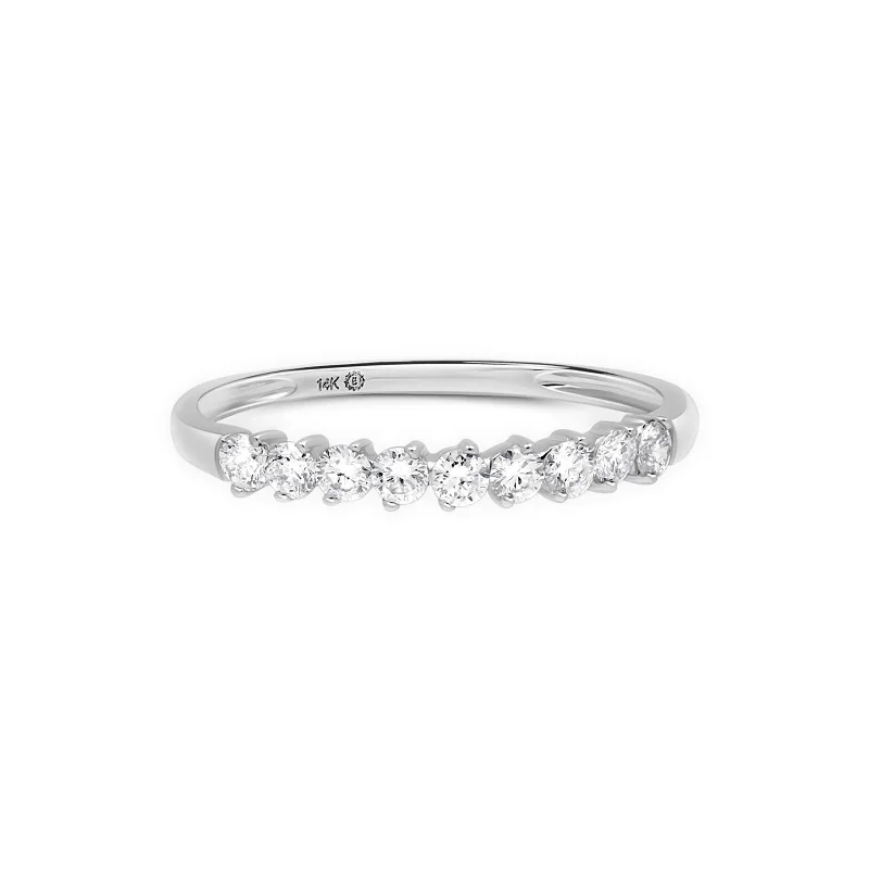 Women’s gemstone halo engagement rings-Floating Diamond Eternity Band