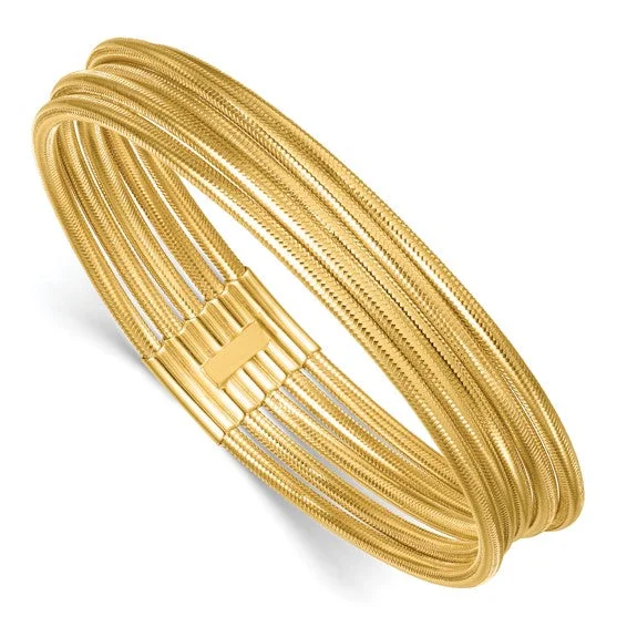 Women’s infinity bangles-14k 5 Strand Mesh Stretch Bracelet