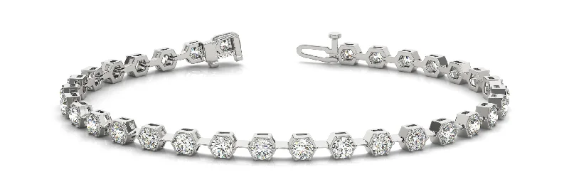 Women’s diamond charm bracelets-14K 1 5/8CT DIAMOND BRACELET