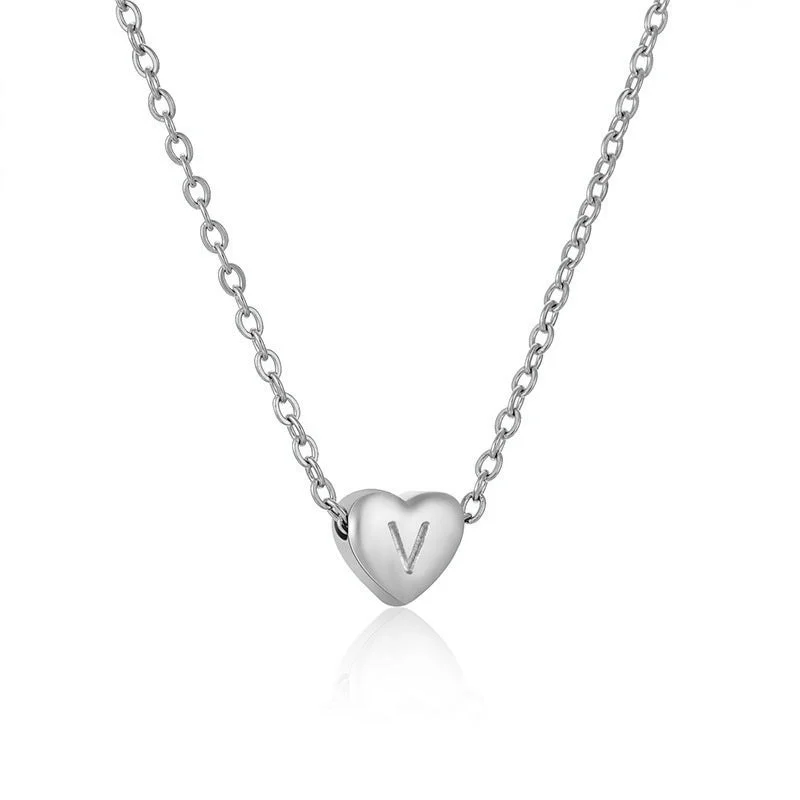 Silver Letter Necklace V