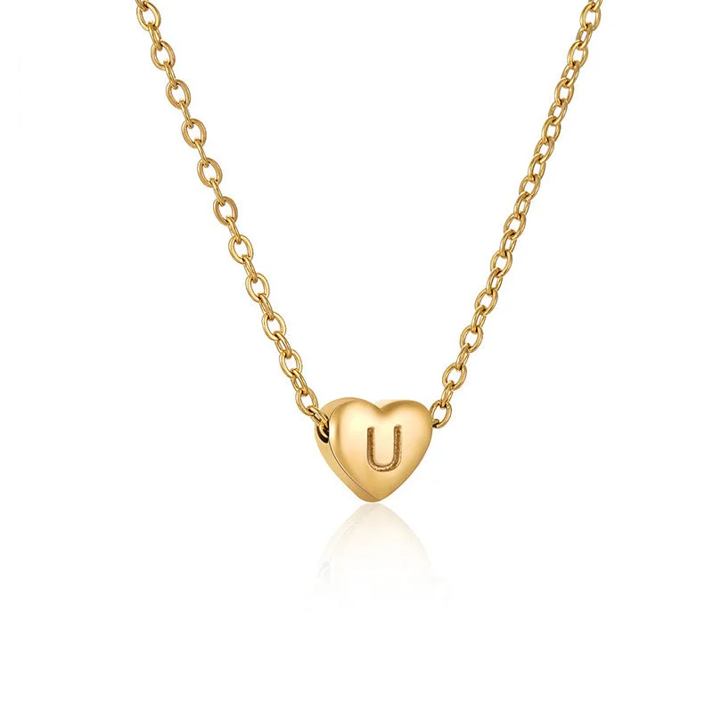 Gold Letter Necklace U