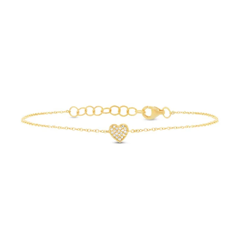 Women’s charm bracelets-Diamond Heart Bracelet