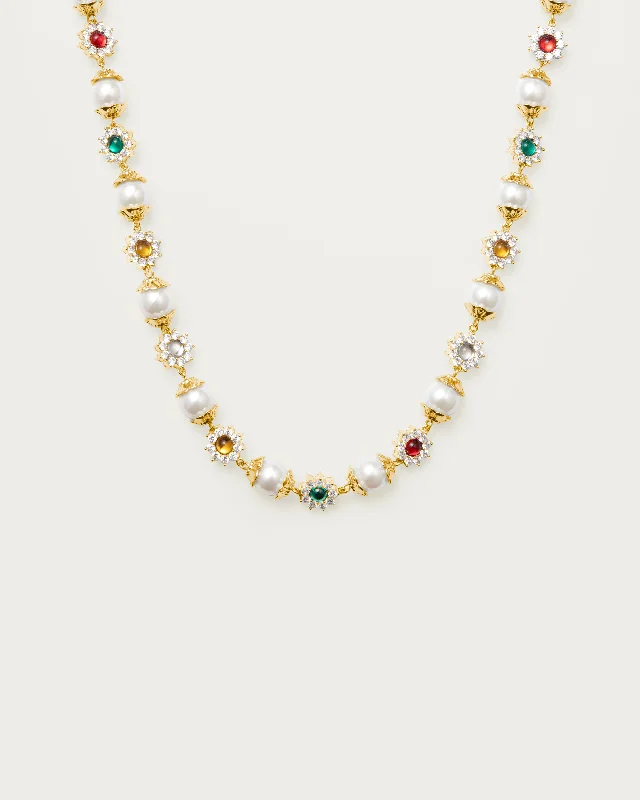 Women’s minimalist necklaces-Daisy Pearl Necklace