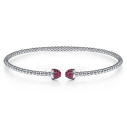 Women’s hammered bangles-Ruby Bracelet