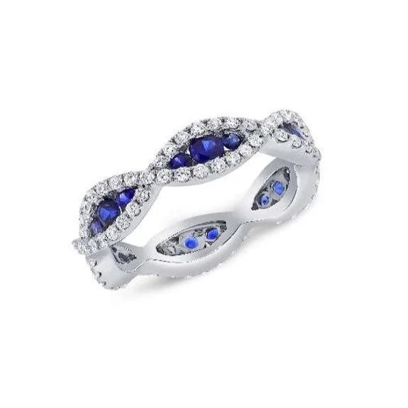 Women’s art deco engagement rings-Sapphire and Diamond Ring